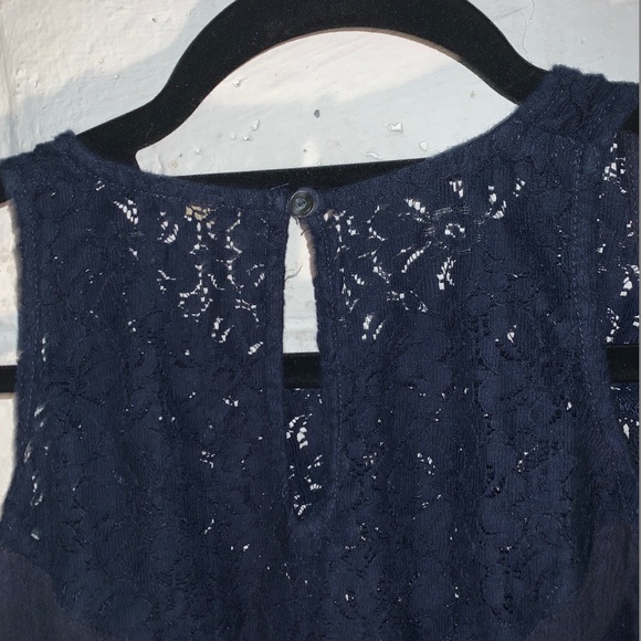 Navy Blue Cold Shoulder Lace Top! - Picture 5 of 5